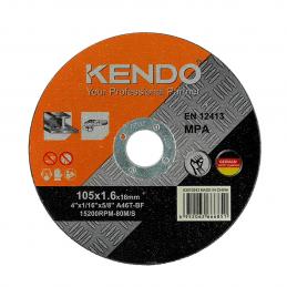 SKI - สกี จำหน่ายสินค้าหลากหลาย และคุณภาพดี | KENDO 63010243 แผ่นตัดเหล็ก 4นิ้ว 100×1.6×16mm (ขายั้นต่ำ 50 ชิ้น)