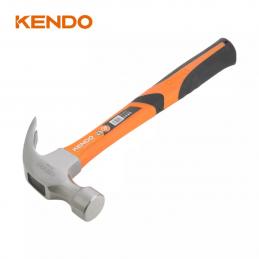 SKI - สกี จำหน่ายสินค้าหลากหลาย และคุณภาพดี | KENDO 25100 ค้อนหงอนด้ามไฟเบอร์หุ้มยาง 20OZ/565g (1ปอนด์)
