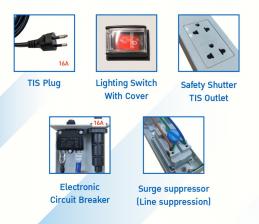 LINK G7-00012B รางปลั๊กไฟ 12 ช่อง 3เมตร สีดำ