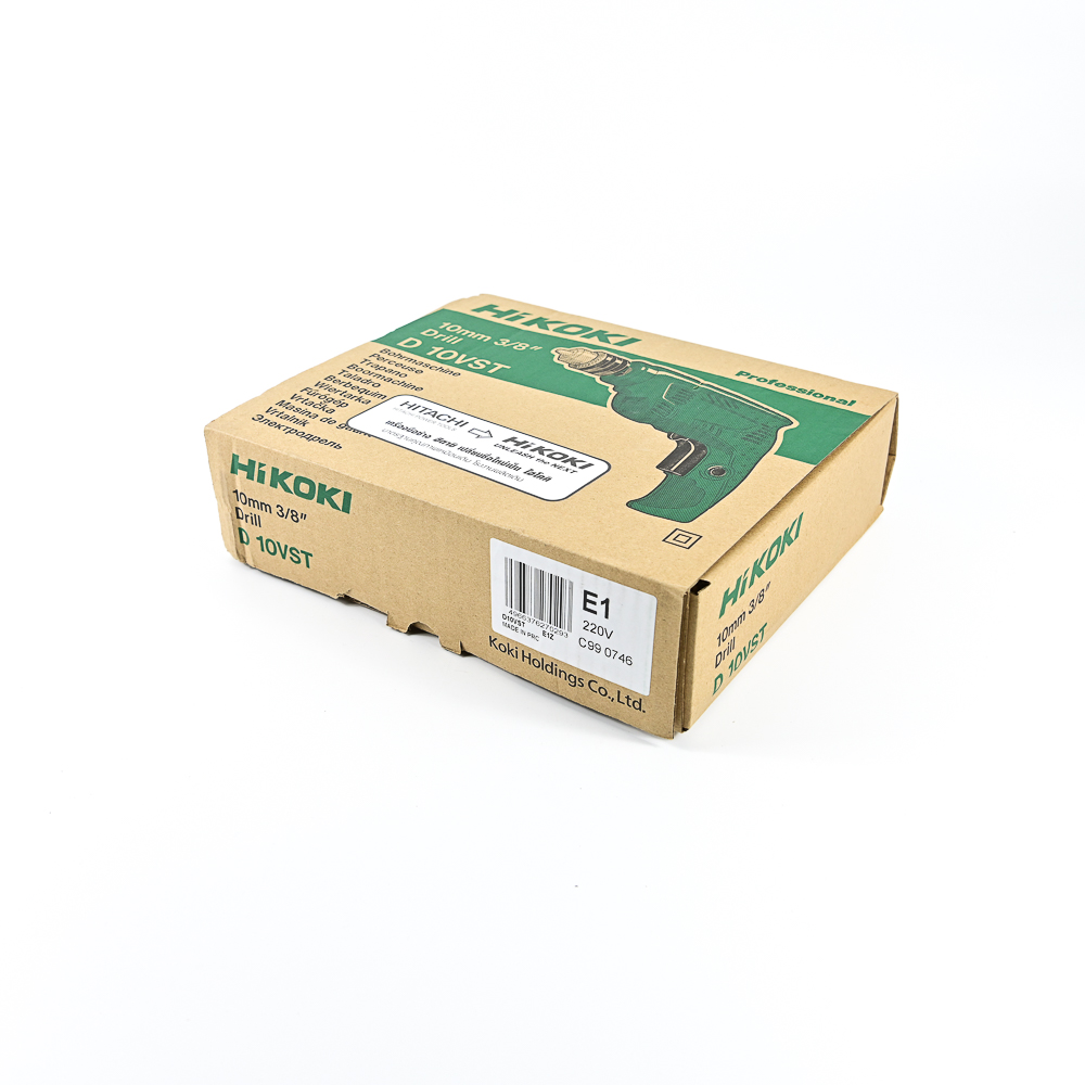 HIKOKI (HITACHI) D10VST สว่านไฟฟ้า 10 มม. หมุน ซ้าย/ขวา ได้ 450W 10 ลัง (ราคาต่อเครื่อง,1 ลัง มี 10 เครื่อง)