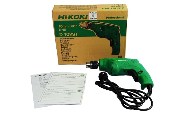 HIKOKI (HITACHI) D10VST สว่านไฟฟ้า 10 มม. หมุน ซ้าย/ขวา ได้ 450W 10 ลัง (ราคาต่อเครื่อง,1 ลัง มี 10 เครื่อง)