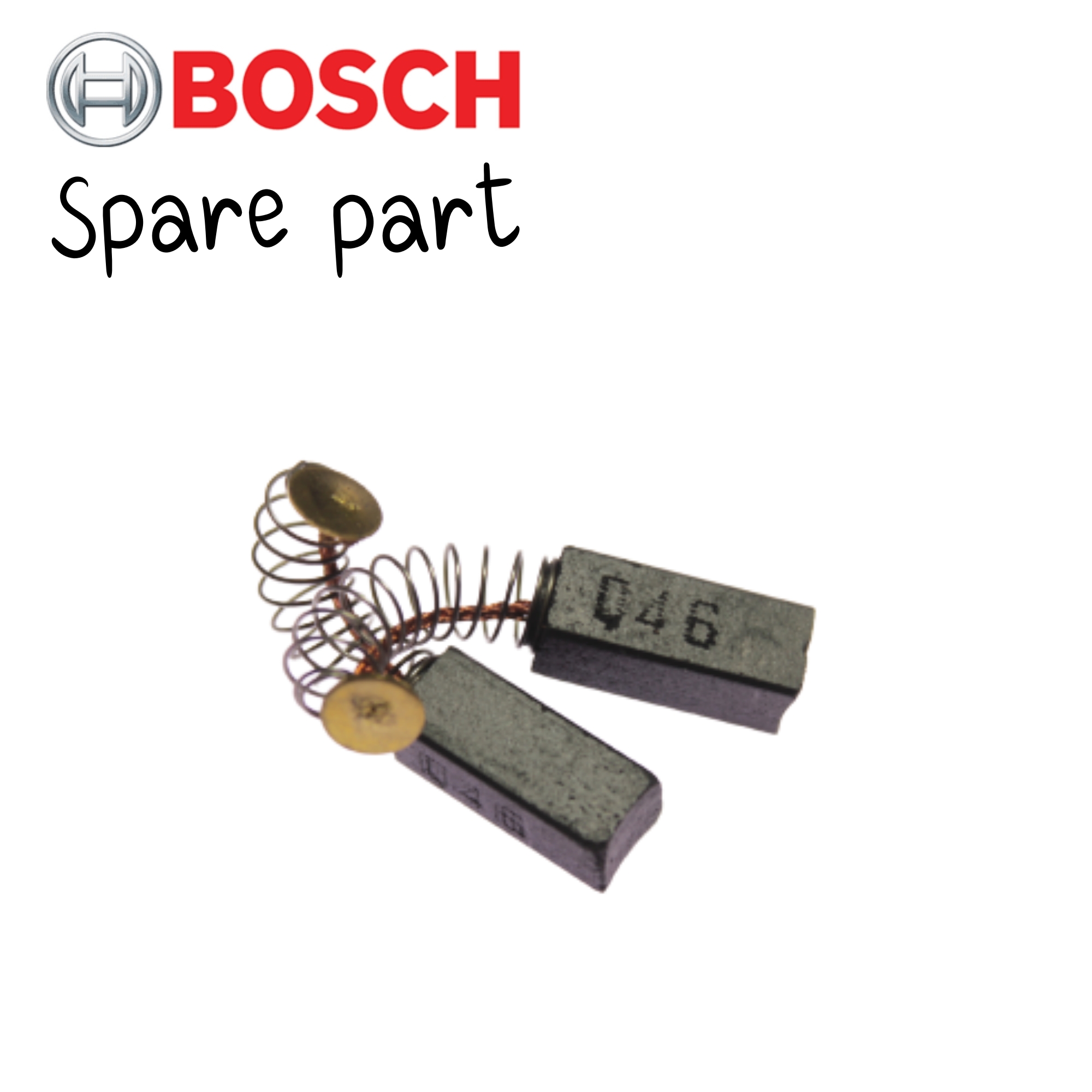 SKI - สกี จำหน่ายสินค้าหลากหลาย และคุณภาพดี | BOSCH 2604321904 แปรงถ่าน GBM6/RE, GBM450/RE, PST54, 60PE, GST54, GSS28A (มีสปริง ใช้กับซองแบบทองเหลือง)