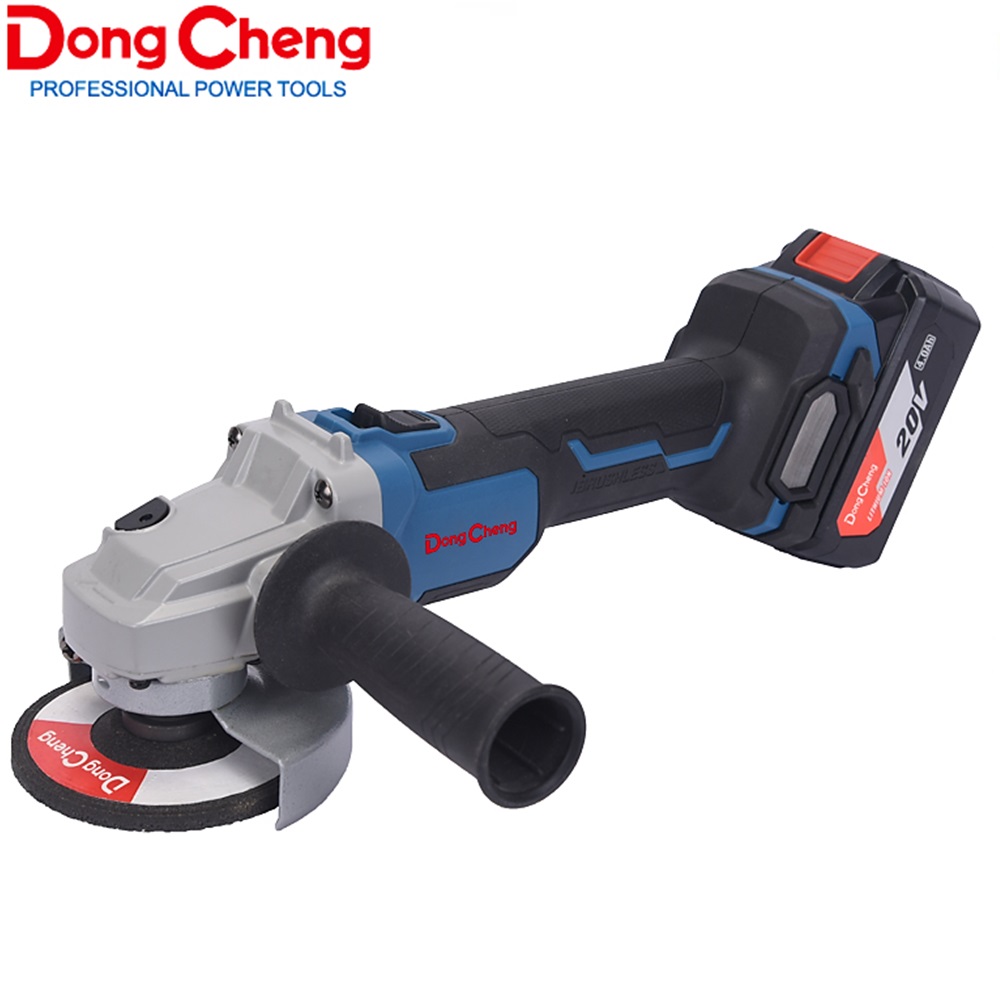 Dongcheng(DCดีจริง) DCSM03-100(TYPE EM) เครื่องเจียรไร้สาย 20V ไร้แปรงถ่าน 4 นิ้ว แบต 4.0Ahx2 ก้อน + แท่นชาร์จ 1 ก้อน