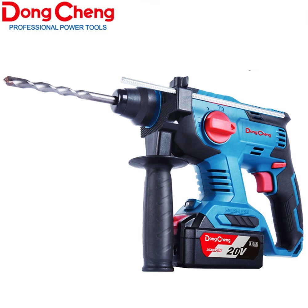 SKI - สกี จำหน่ายสินค้าหลากหลาย และคุณภาพดี | Dongcheng(DCดีจริง) DCZC22(TYPE BM) สว่านโรตารี่ไร้สาย 20V ไร้แปรงถ่าน 3 ระบบ 22 มม. แบต 4.0Ahx2 ก้อน + แท่นชาร์จ 1 อัน