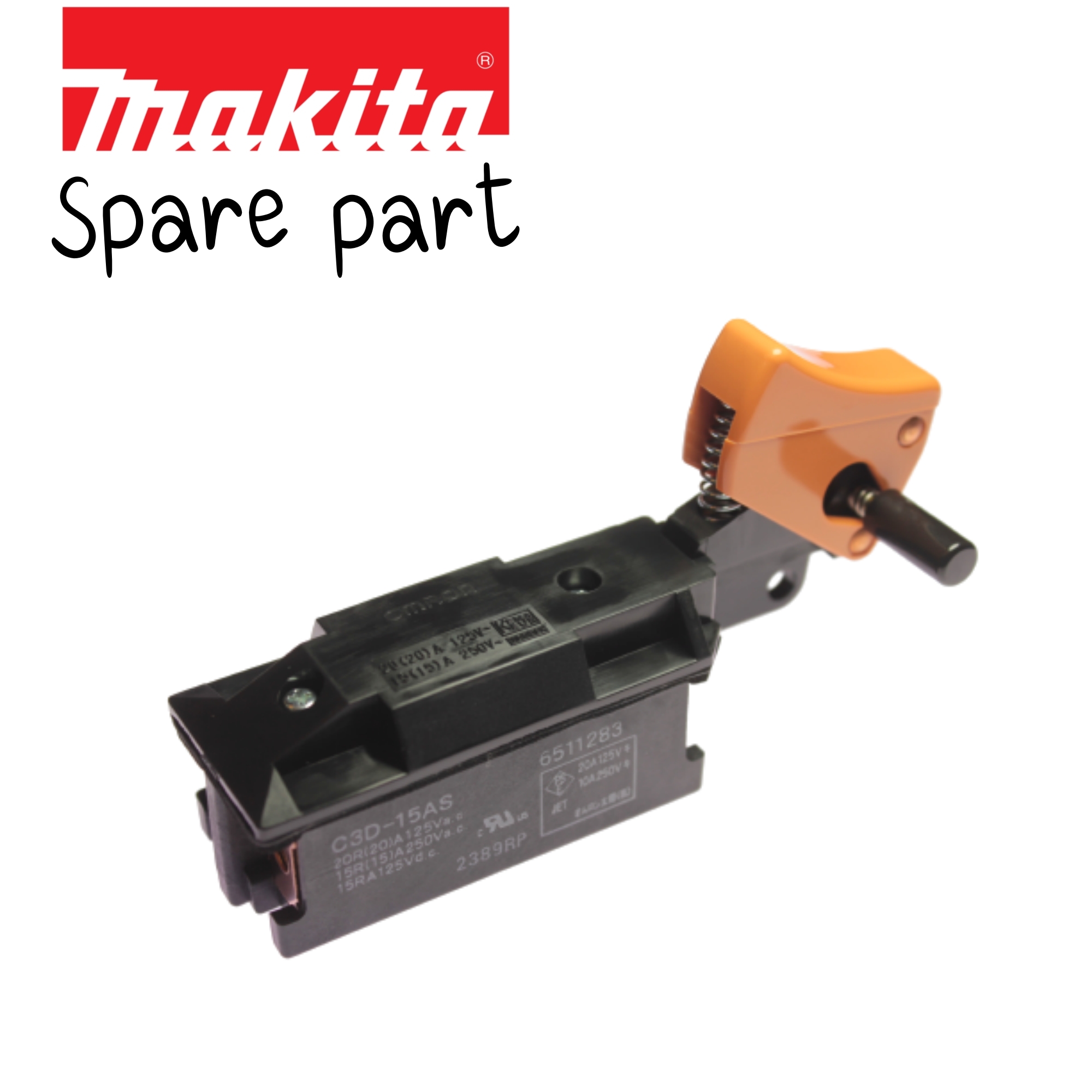 SKI - สกี จำหน่ายสินค้าหลากหลาย และคุณภาพดี | MAKITA 651128-3 Switch (C3D-15AS) สวิตช์ 9607NB