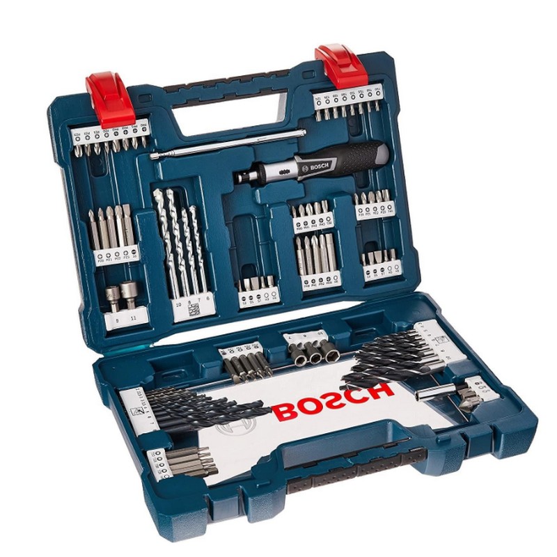 BOSCH ชุดไทเทเนียม V-Line Bosch 91 ชิ้น สำหรับการเจาะและการขันสกรู #2607017402