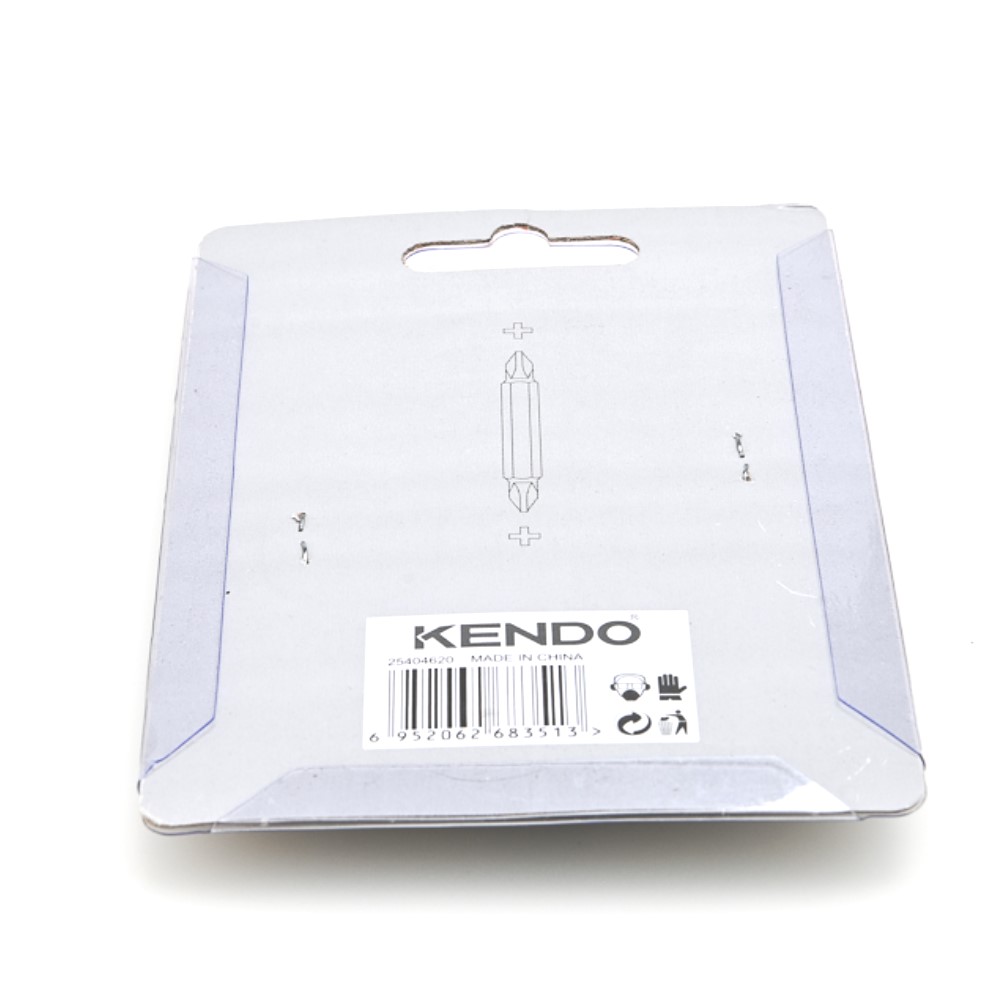 KENDO 25404620 ดอกไขควงลมแฉก สีทอง หัวแม่เหล็ก 2 หัว PH2 × 45mm (10 ชิ้น/แพ็ค)