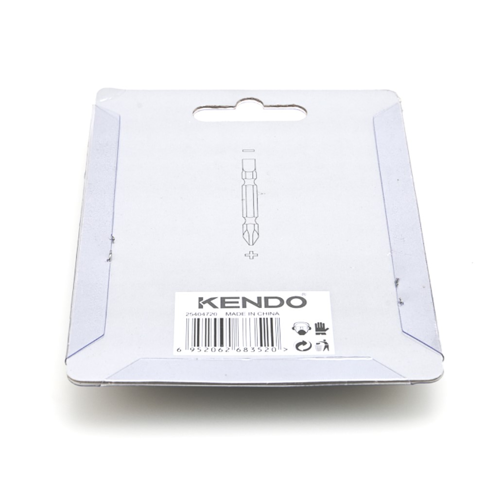 KENDO 25404720 ดอกไขควงลมแบน-แฉก หัวแม่เหล็ก PH2-SL6 × 65mm (10 ชิ้น/แพ็ค)