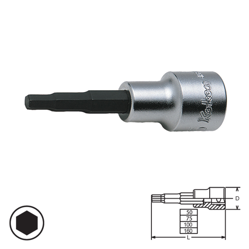 SKI - สกี จำหน่ายสินค้าหลากหลาย และคุณภาพดี | KOKEN 4010M-100-16 บ๊อกเดือยโผล่ 6P-1/2นิ้ว-100-16mm.