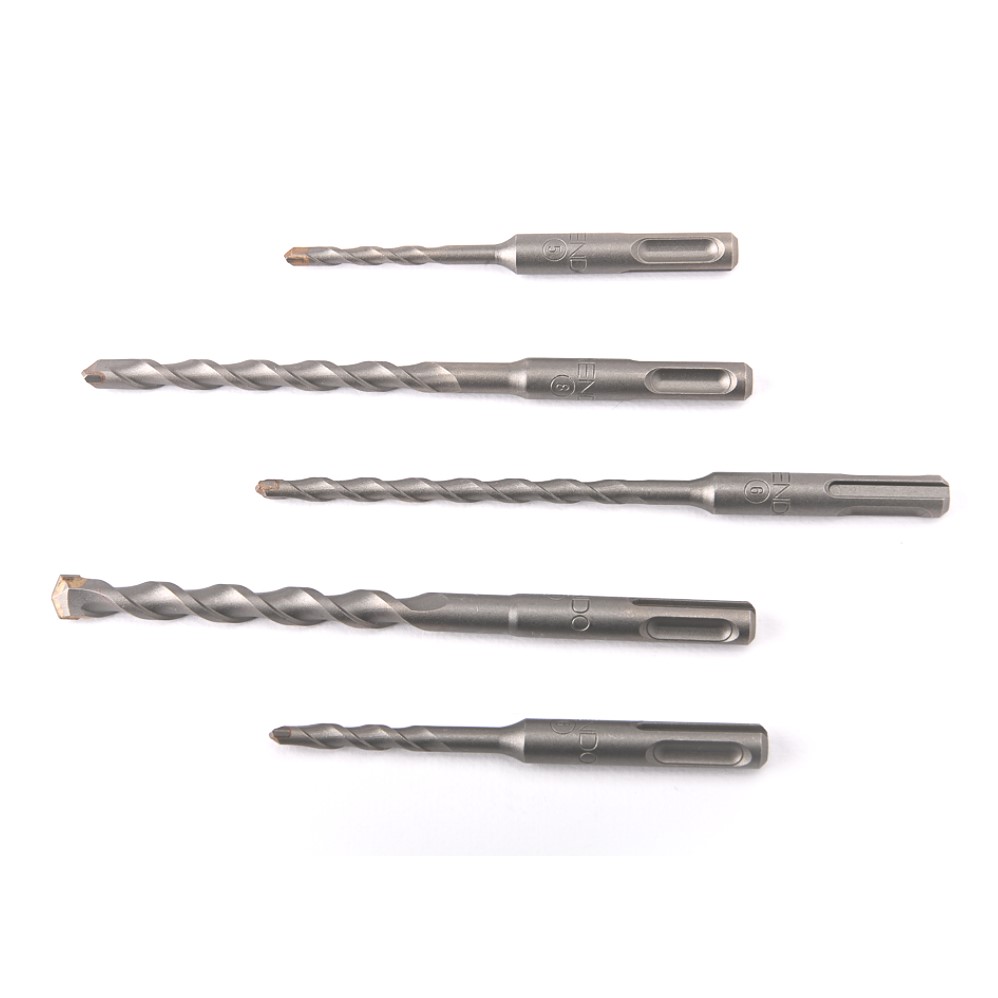KENDO 11602073 ดอกสว่านโรตารี่ SDS PLUS 5 ตัวชุด 5-6 ×110mm 6-8-10 ×160mm