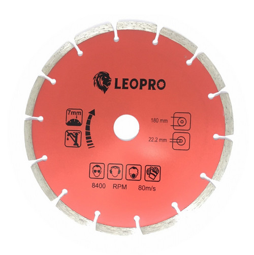 SKI - สกี จำหน่ายสินค้าหลากหลาย และคุณภาพดี | LEOPRO 611151 LP03015 ใบเพชร ตัดแห้ง 7นิ้ว 180mm×22.2/20/16mm (1 ใบ/แพ็ค)