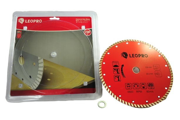 LEOPRO 612171 LP03007 ใบเพชร Turbo 9นิ้ว (2in1) 230mm×25.4/22.2/20/16mm (1 ใบ/แพ็ค)