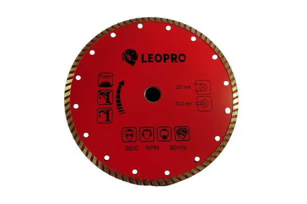 LEOPRO 612171 LP03007 ใบเพชร Turbo 9นิ้ว (2in1) 230mm×25.4/22.2/20/16mm (1 ใบ/แพ็ค)