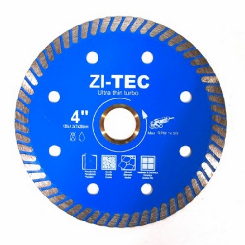 ZI-TEC ใบเพชร 4นิ้ว (4/2.1) SEGMENT Diamond Blade มีร่องตัดแห้ง (บางพิเศษ)