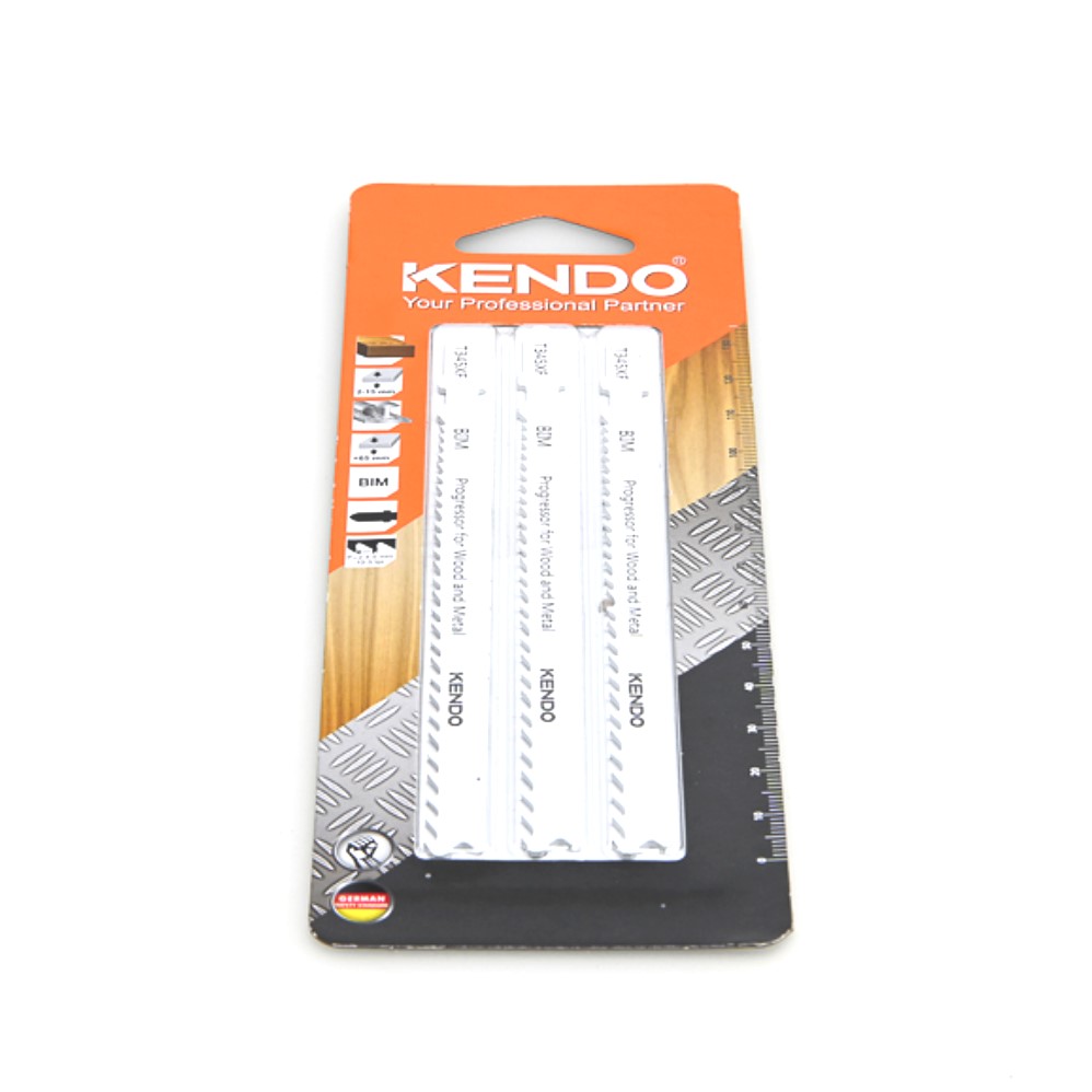 KENDO 46002201 ใบเลื่อยจิ๊กซอตัดไม้และเหล็ก T345XF (3 ชิ้น/แพ็ค)