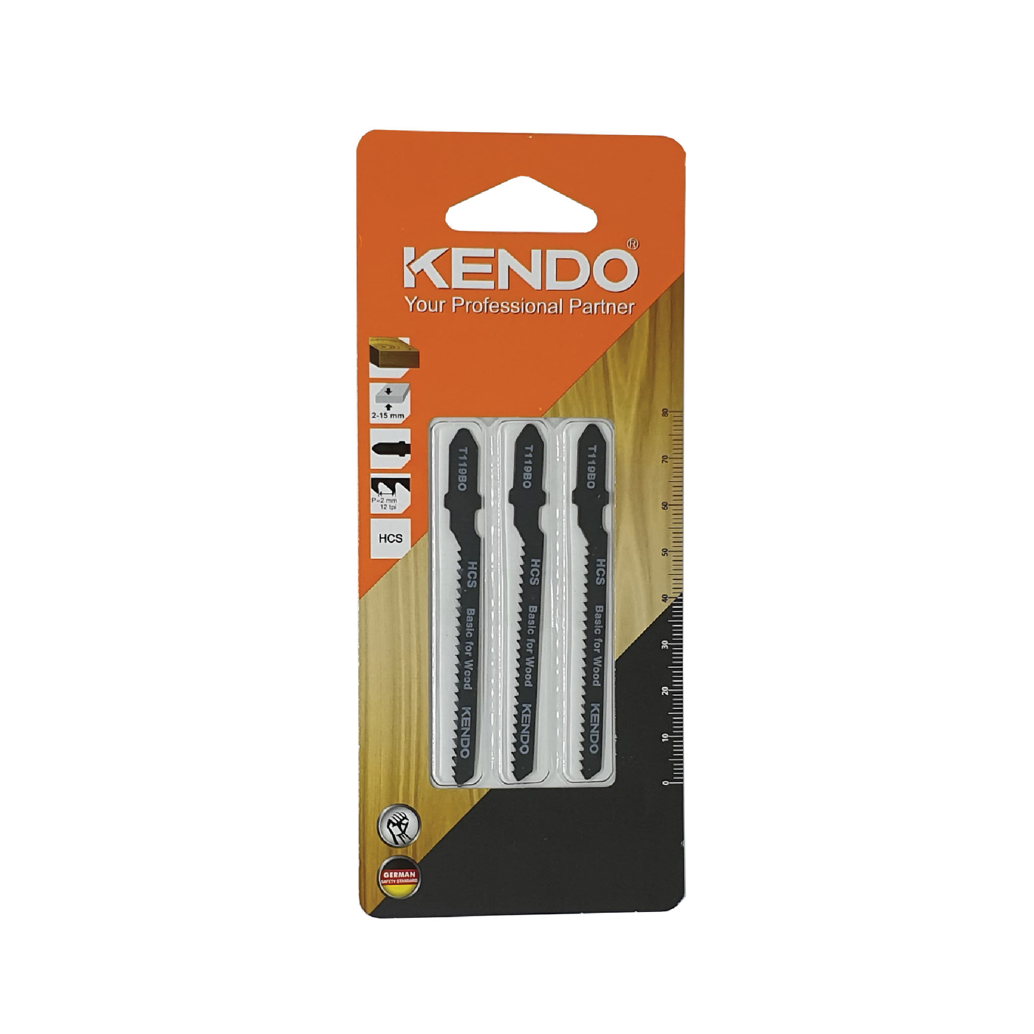 KENDO 46000301 ใบเลื่อยจิ๊กซอตัดไม้ T119BO (3 ชิ้น/แพ็ค)