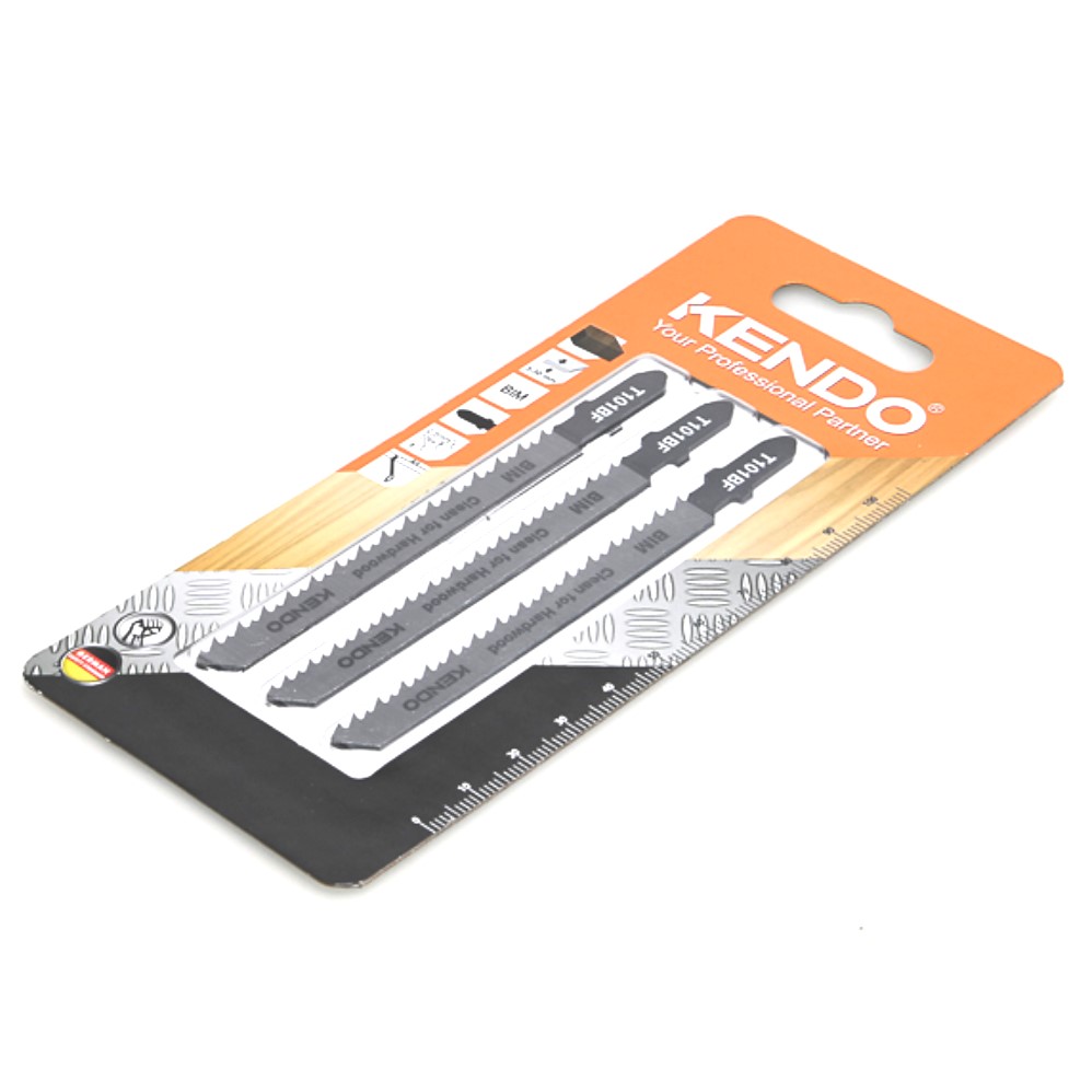 KENDO 46002701 ใบเลื่อยจิ๊กซอตัดไม้และเหล็ก T101BF (3 ชิ้น/แพ็ค)
