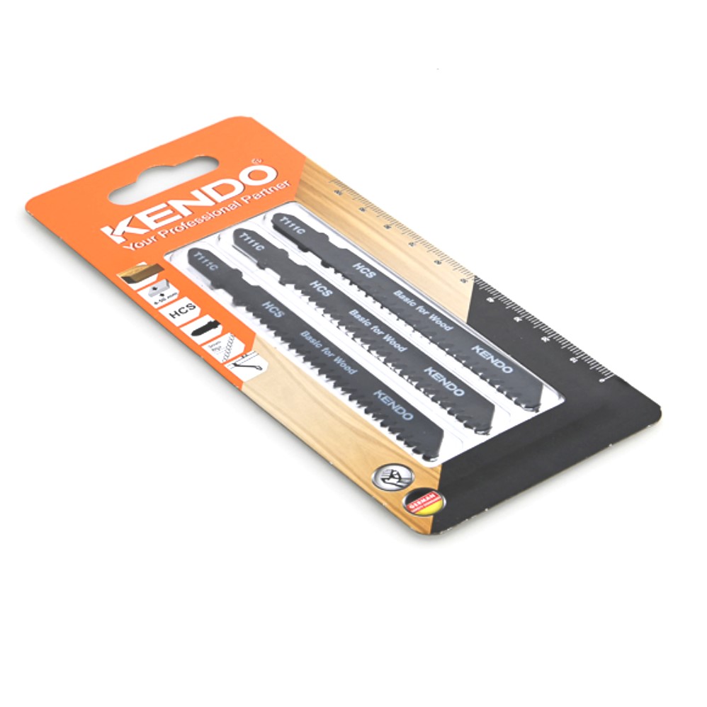 KENDO 46000401 ใบเลื่อยจิ๊กซอตัดไม้ T111C (3 ชิ้น/แพ็ค)