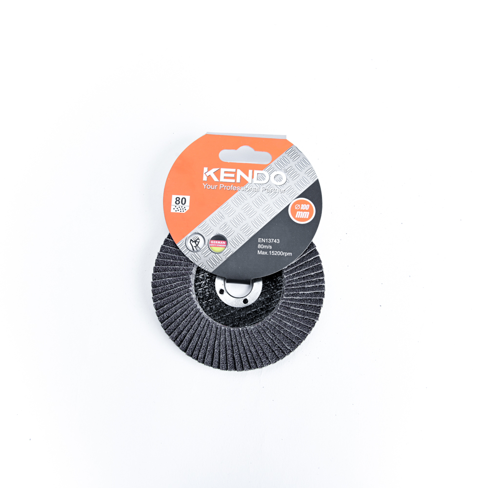 SKI - สกี จำหน่ายสินค้าหลากหลาย และคุณภาพดี | KENDO 75908027 จานทรายซ้อนหลังแข็ง Ø100 4นิ้ว #80 (ขายขั้นต่ำ 10 ชิ้น)