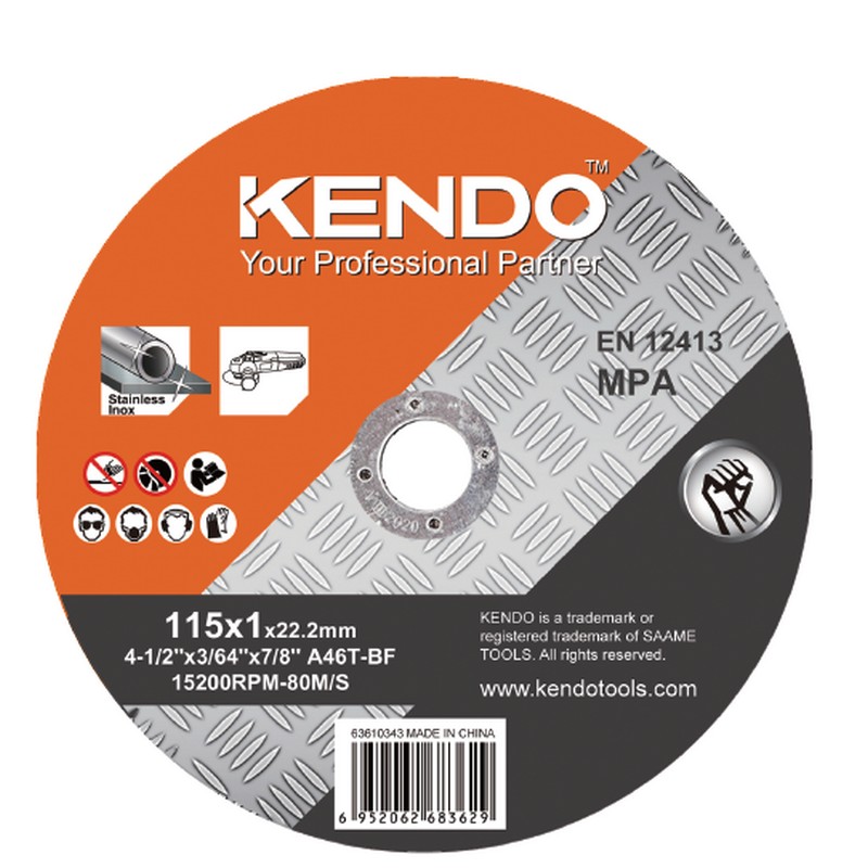 KENDO 63610343 แผ่นตัดสแตนเลส 4นิ้ว 100×1.2×16mm (ขายครั้งละ 50 ชิ้น)