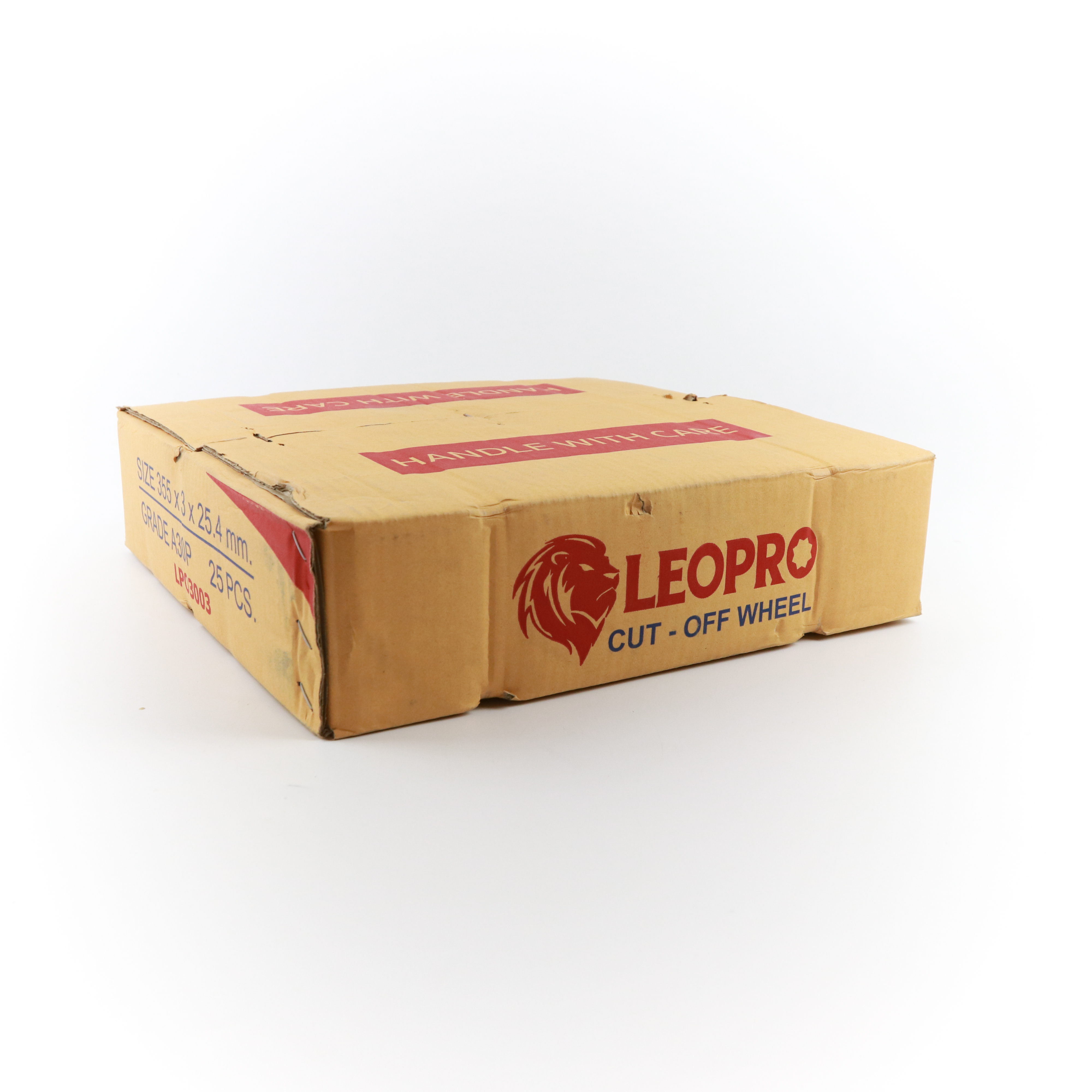 LEOPRO LP03003 แผ่นตัดเหล็กสีแดง 14นิ้ว 355x3.2x25.4mmx1F [A30P] (25แผ่น/ลัง)