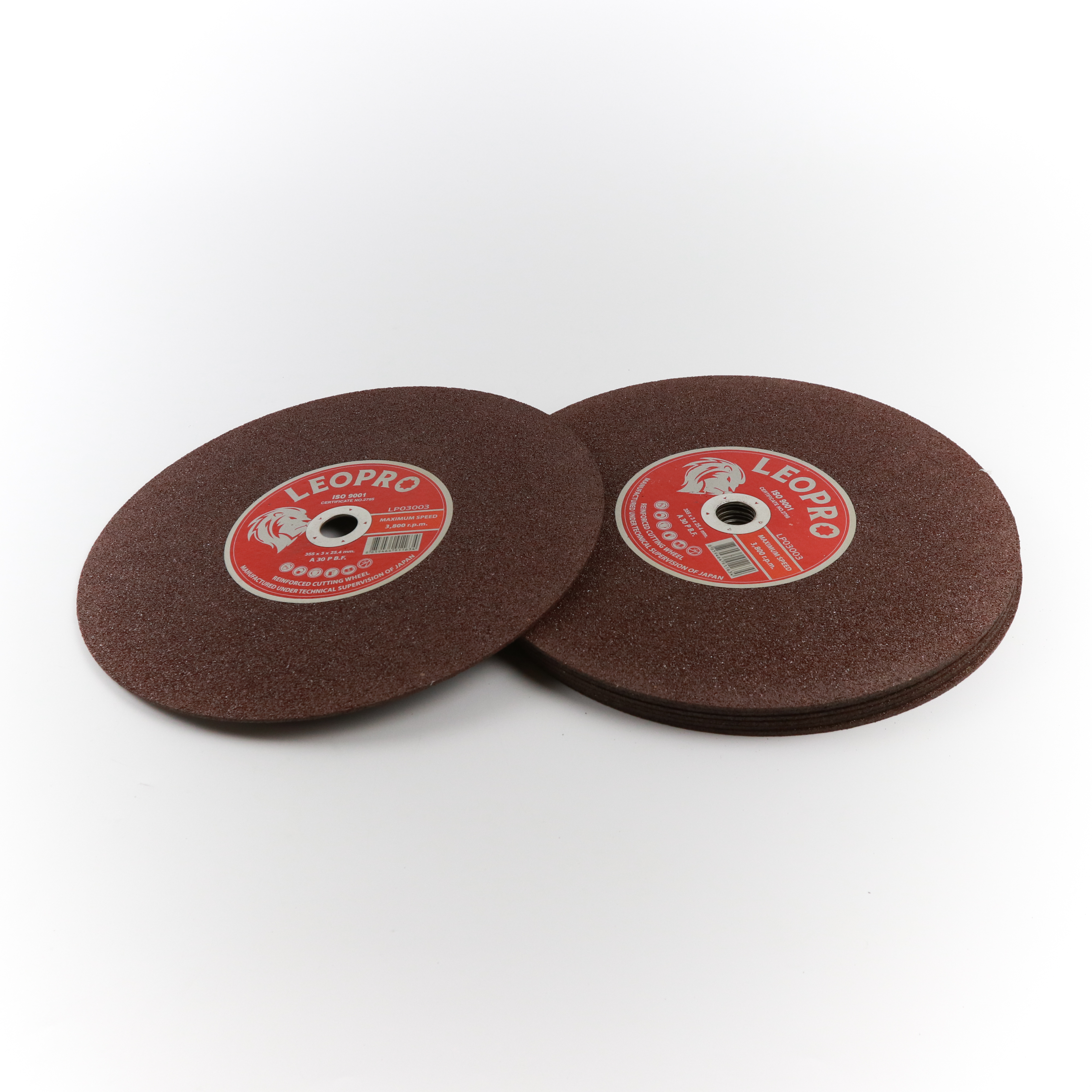 LEOPRO LP03003 แผ่นตัดเหล็กสีแดง 14นิ้ว 355x3.2x25.4mmx1F [A30P] (25แผ่น/ลัง)