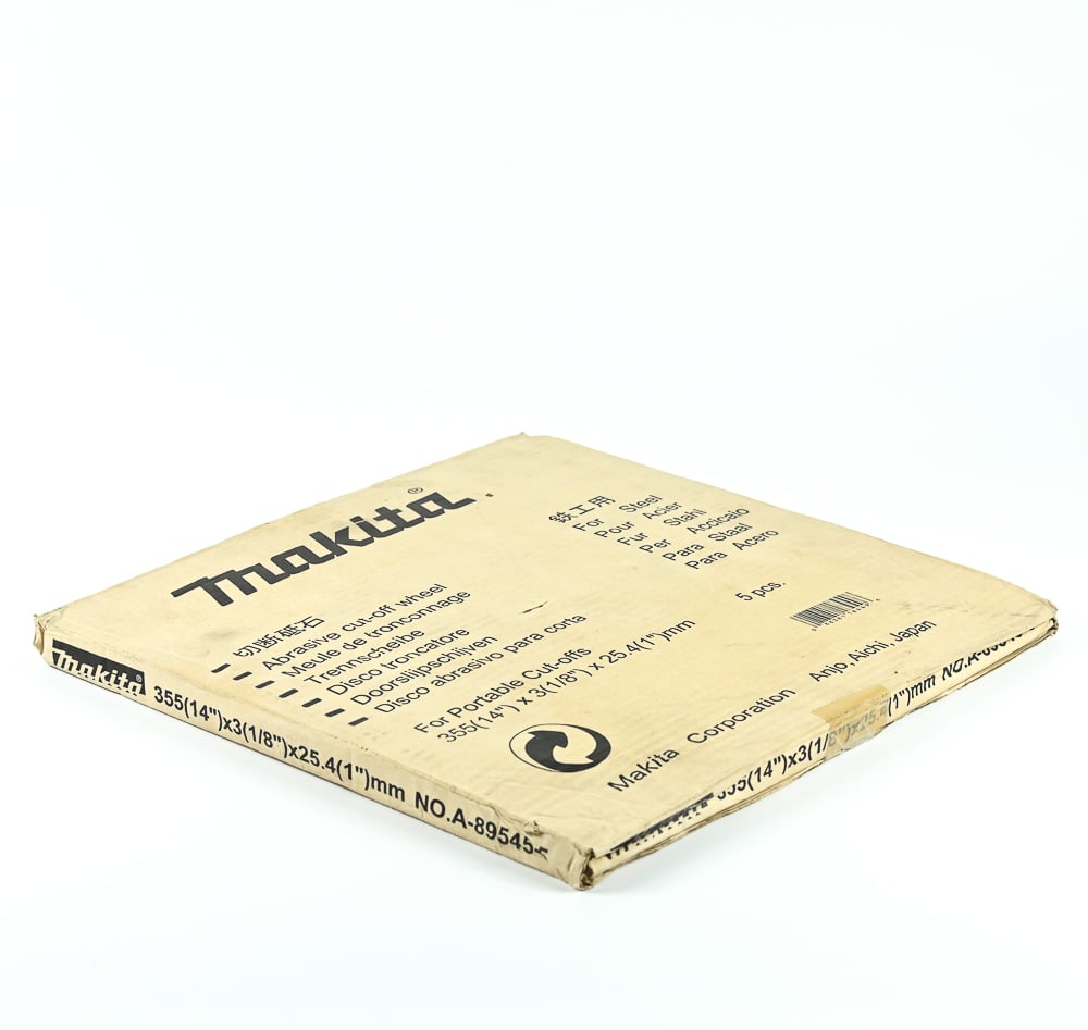 SKI - สกี จำหน่ายสินค้าหลากหลาย และคุณภาพดี | MAKITA A-89545-5 แผ่นตัดเหล็ก 14นิ้ว ผิวเรียบ (355x3x25.4mm.) 5ใบ/กล่อง เอาไว้เคลียร์เร้นท์ หรือ ส่งเสริมการของ