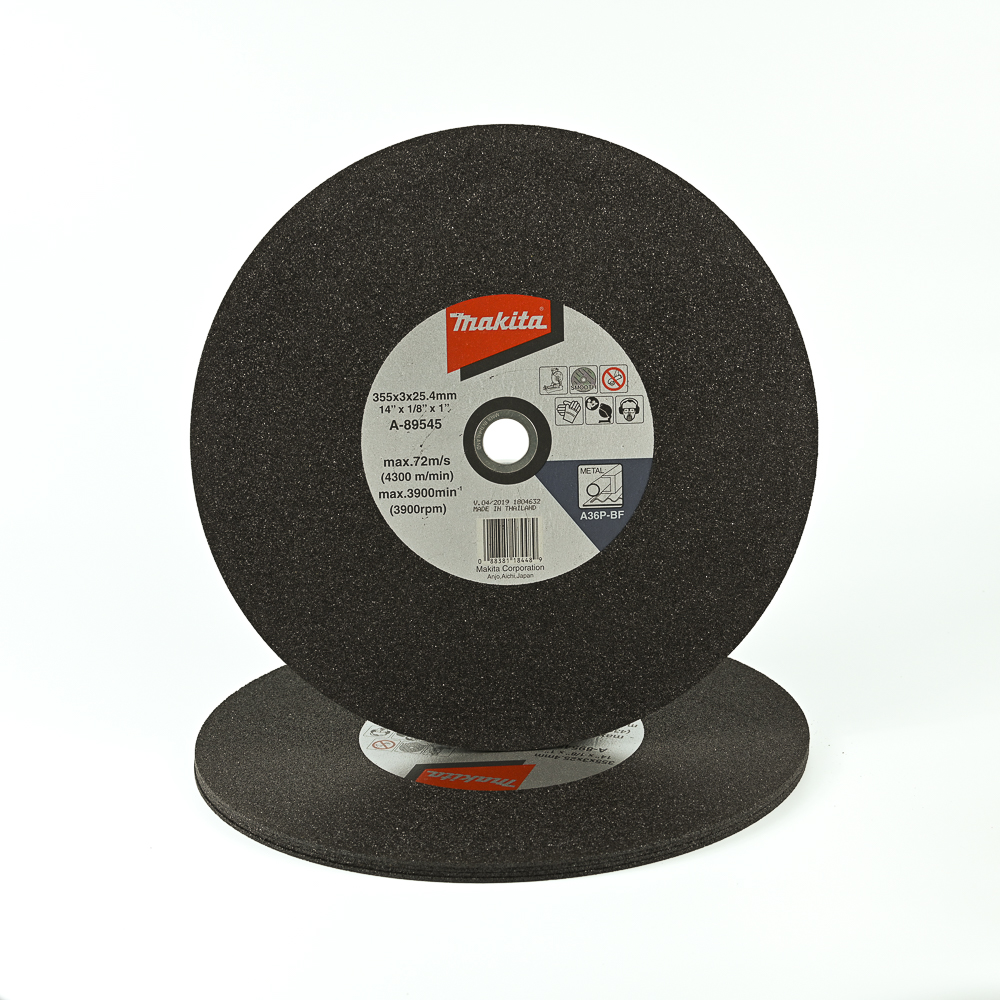 MAKITA A-89545-5 แผ่นตัดเหล็ก 14นิ้ว ผิวเรียบ (355x3x25.4mm.) 5ใบ/กล่อง เอาไว้เคลียร์เร้นท์ หรือ ส่งเสริมการของ