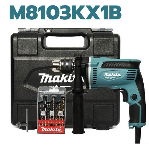 SKI - สกี จำหน่ายสินค้าหลากหลาย และคุณภาพดี | MAKITA M8103KX1B สว่านกระแทก 13 มิล กล่อง+ชุดดอกสว่าน