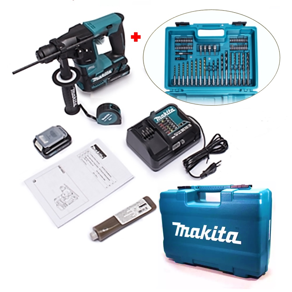 SKI - สกี จำหน่ายสินค้าหลากหลาย และคุณภาพดี | MAKITA HR166DSYE1 สว่านโรตารี่ไร้สาย 12V max+ ชุดอุปกรณ์เสริม 73 ชิ้น