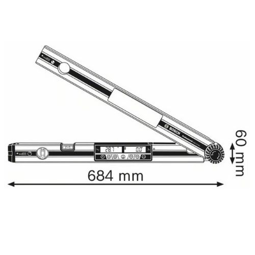SKI - สกี จำหน่ายสินค้าหลากหลาย และคุณภาพดี | BOSCH GAM 270 MFL ไม้วัดมุมดิจิตอล ขนาด 24 นิ้ว 0601076400