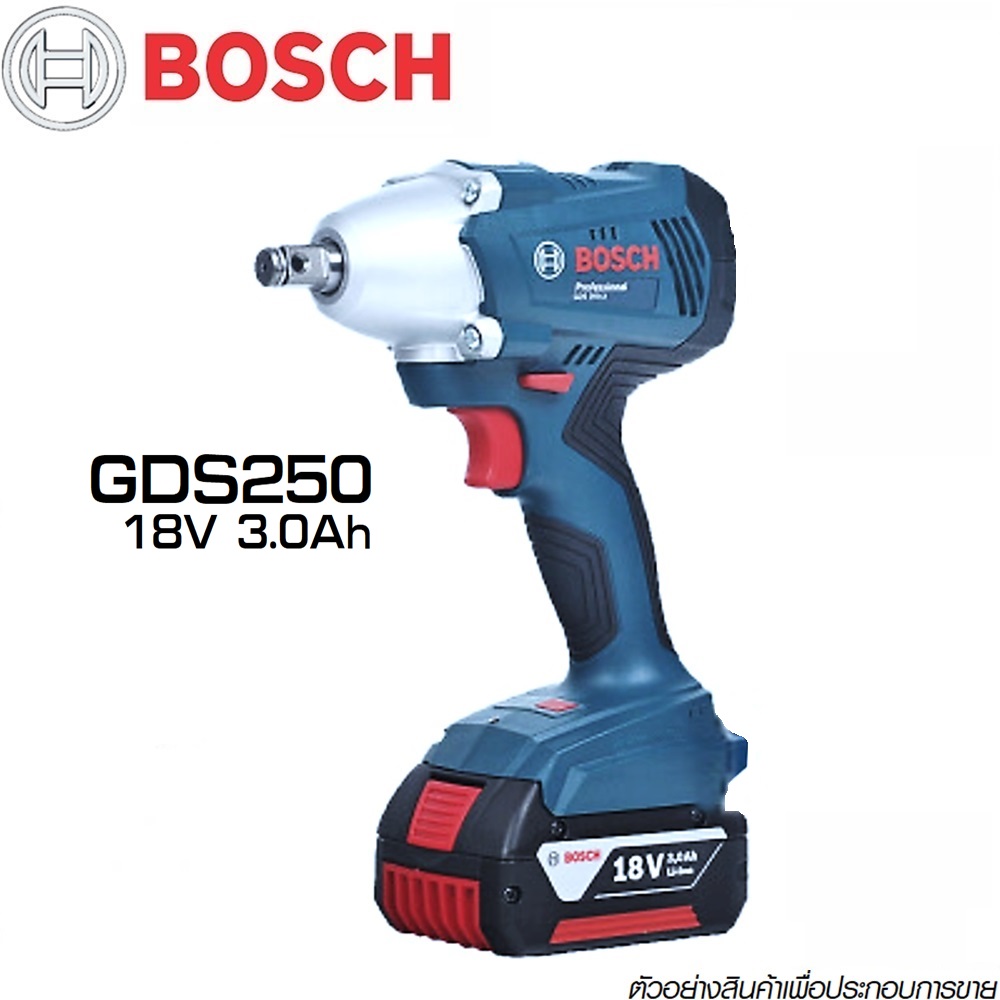 BOSCH GDS 250-LI สว่านไขควงกระแทก แรงบิดสูงแบตเตอรี่ 18V (แบต 2 ก้อน ) เหมาะสำหรับงานใช้ลูกบล็อค #06019G61K0