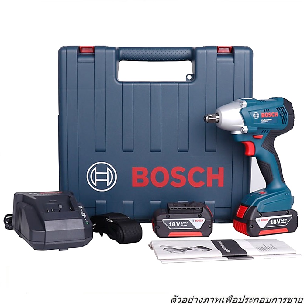BOSCH GDS 250-LI สว่านไขควงกระแทก แรงบิดสูงแบตเตอรี่ 18V (แบต 2 ก้อน ) เหมาะสำหรับงานใช้ลูกบล็อค #06019G61K0