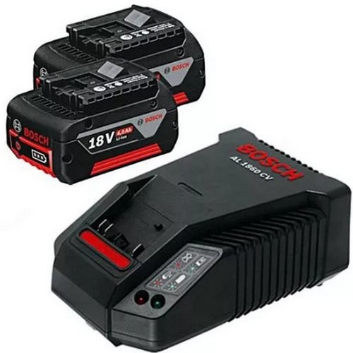 BOSCH #1600A019S0 Starter Kit แท่นชาร์จ+แบตเตอรี่ (1 Charger + 2 Battery) 4.0Ah 18V
