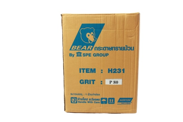 NORTON กระดาษทรายม้วน อินโดนีเซีย #80 (12นิ้วx50หลา) สีแดง