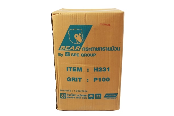 NORTON กระดาษทรายม้วน อินโดนีเซีย #100 (12นิ้วx50หลา) สีแดง