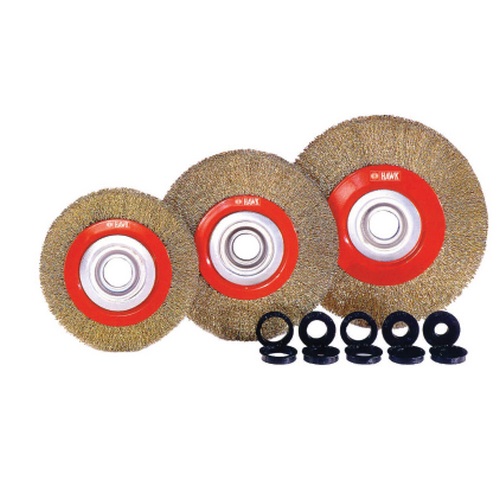 SKI - สกี จำหน่ายสินค้าหลากหลาย และคุณภาพดี | HAWK แปรงลวดกลม หนาสีทอง 100x16x0.30mm (522 061-3008)