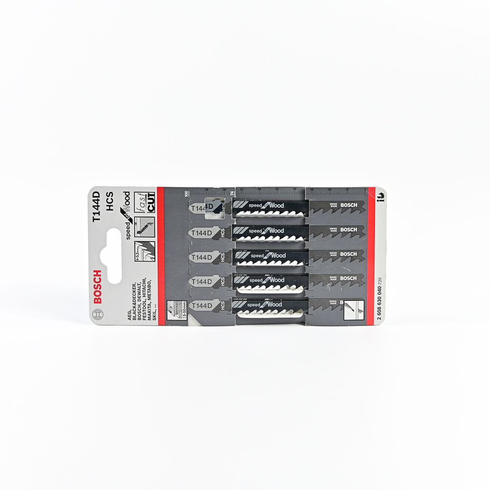 BOSCH T144D ใบเลื่อยจิ๊กซอตัดไม้ประณีต ตัดหนา 5-50 มิล #2608630040  (5ใบ/แผง)