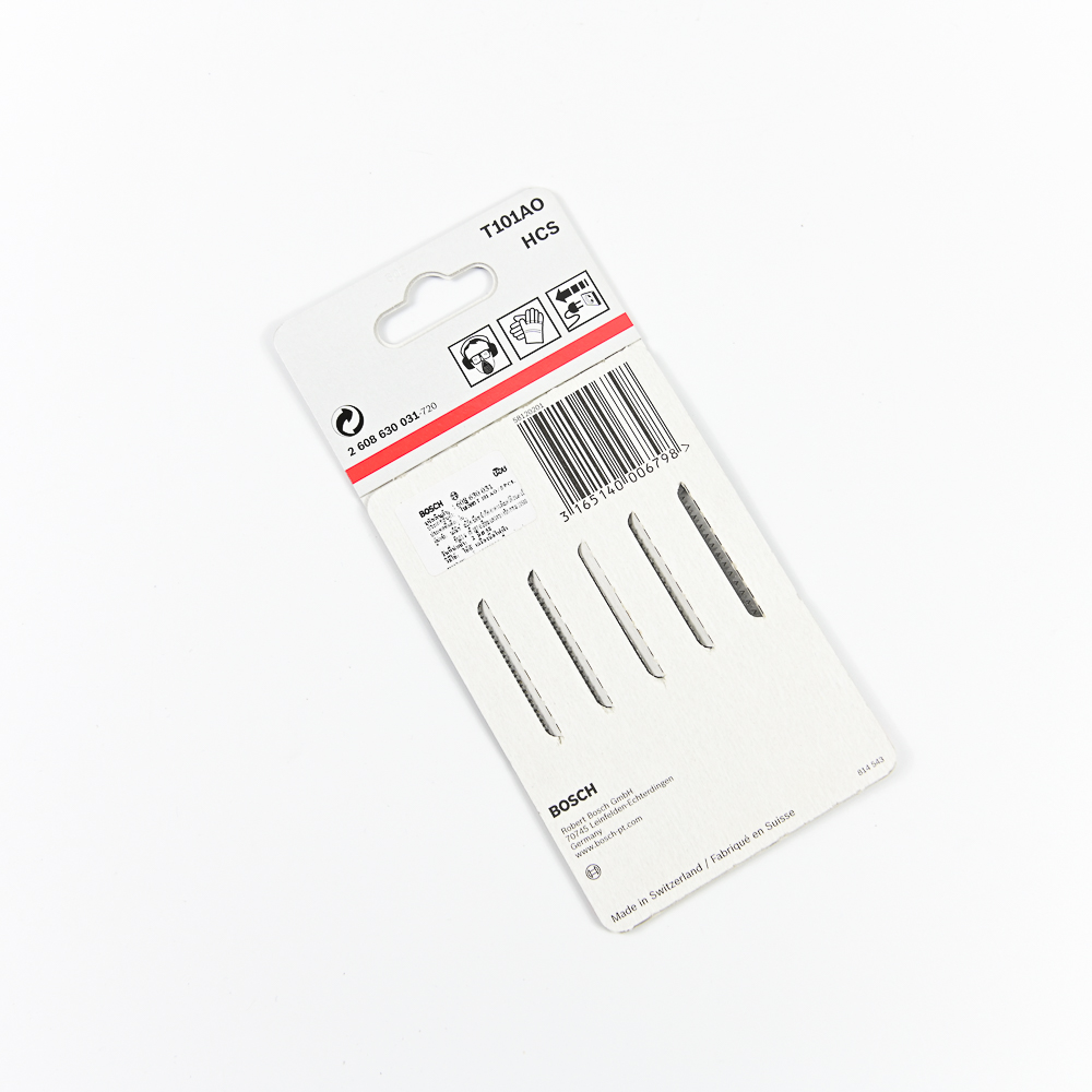 BOSCH T101AO ใบเลื่อยจิ๊กซอตัดไม้ละเอียด ตัดหนา 1.5-15 มิล ตัดโค้ง#2608630031 (5ใบ/แผง)