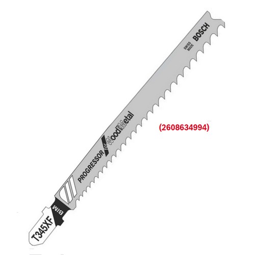 SKI - สกี จำหน่ายสินค้าหลากหลาย และคุณภาพดี | BOSCH T345XF ใบเลื่อยจิ๊กซอตัดไม้งานประณีต,โลหะ ตัดหนา<65มิล #2608634994 (5ใบ/แผง)