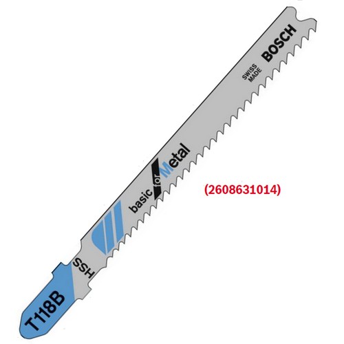 SKI - สกี จำหน่ายสินค้าหลากหลาย และคุณภาพดี | BOSCH T118B ใบเลื่อยจิ๊กซอตัดเหล็ก ตัดท่อ ตัดหนา 2.5-6 มิล #2608631014 (5ใบ/แผง)