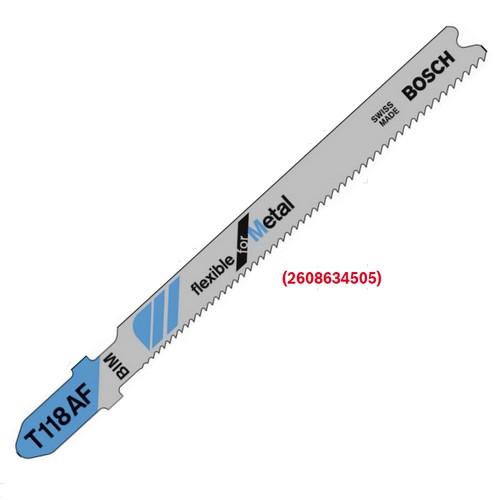 BOSCH T118AF ใบเลื่อยจิ๊กซอตัดเหล็ก ตัดหนา 1-3 มิล #2608634505 (5ใบ/แผง)