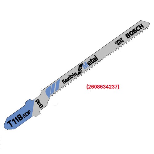 BOSCH T118EOF ใบเลื่อยจิ๊กซอตัดเหล็ก ตัดหนา 1.5-4 มิล #2608634237 (5ใบ/แผง)