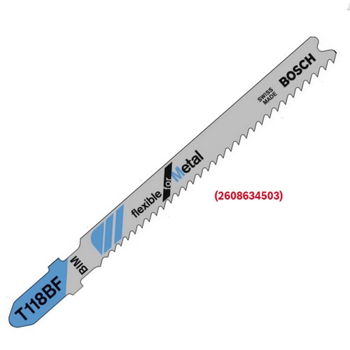 BOSCH T118BF ใบเลื่อยจิ๊กซอตัดเหล็ก ตัดหนา 2.5-6 มิล #2608634503 (5ใบ/แผง)