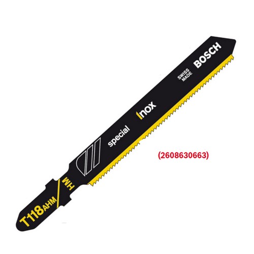 BOSCH T118AHM ใบเลื่อยจิ๊กซอตัดแสตนเลส ตัดหนา 1.5-3 มิล #2608630663 (3ใบ/แผง)