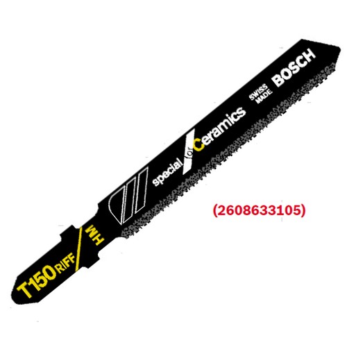 BOSCH T150RIFF ใบเลื่อยจิ๊กซอตัดเซรามิค หนา 5-10 มิล #2608633105 (3ใบ/แผง)