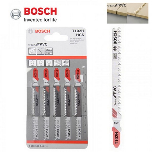 SKI - สกี จำหน่ายสินค้าหลากหลาย และคุณภาพดี | BOSCH T102H ใบเลื่อยจิ๊กซอ FOR PVC #2608667446 (5ใบ/แพ็ค)
