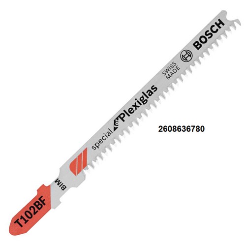 BOSCH T102BF ใบเลื่อยจิ๊กซอ FOR PMMA #2608636780 (3ใบ/แพ็ค)