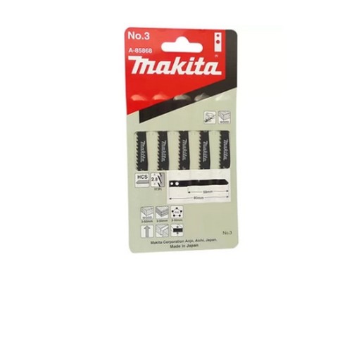 SKI - สกี จำหน่ายสินค้าหลากหลาย และคุณภาพดี | MAKITA ใบเลื่อยจิ๊กซอ #3 แท้ ตัดไม้ (A-85868) [5ใบ/แพ็ค]