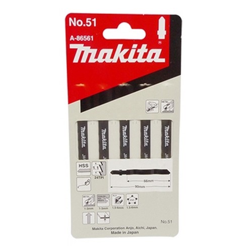 SKI - สกี จำหน่ายสินค้าหลากหลาย และคุณภาพดี | MAKITA ใบเลื่อยจิ๊กซอ #51 (A-86561) [ 5ใบ/แพ็ค]